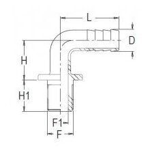 Штуцер для шланга 90° 20 мм x G1/2" M 1132220/8011153  1