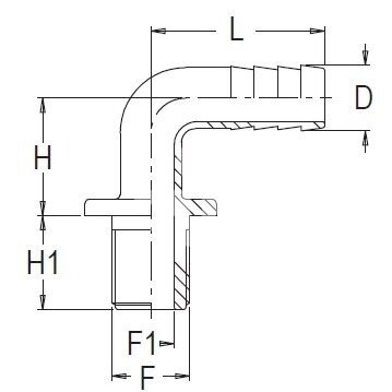 Штуцер для шланга 90° 15 мм x G1/2" M 1132215/8011152 1