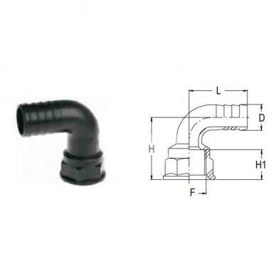 Штуцер для шланга 90° 25 мм x G3/4" F 1102325/8010203 1