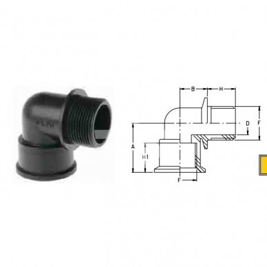 Отвод 90° 1" F/M 1262044/8021251 1