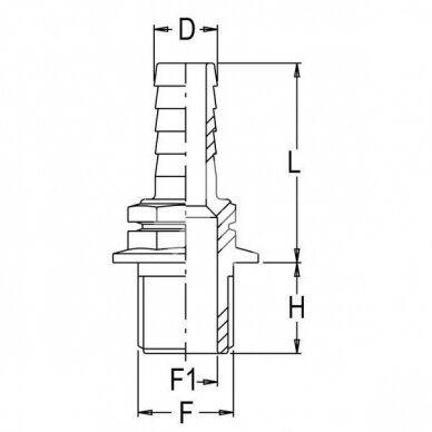 Hose tail 25mm x  G1" M 1032425/8001252 1