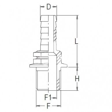 Штуцер для шланга 40 мм x G1-/2 " M 1032640/8001351 1