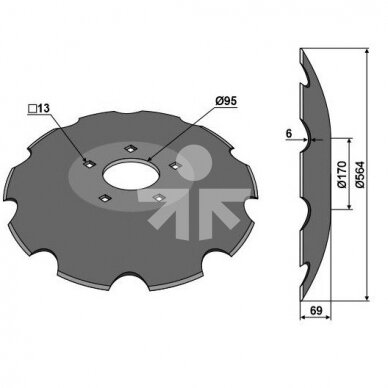 Diskas Dalbo 80388 560x6mm 5skylių 1