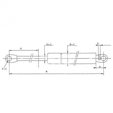 Gas strut 309443 L350.5mm 100N Stabilus 1