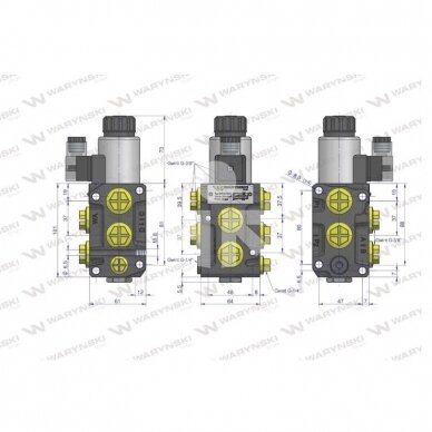 Elektromagnetinis vožtuvas 3-iai funkcijai W-E38DVS6/2 G3/8 3