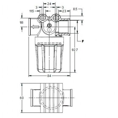 In-Line Strainer with 80 mesh filter screen, Female, 324OTO235/8105038 1