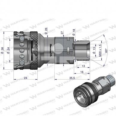 Greita jungtis lizdas M20x1.5 WIAM20MZ 2