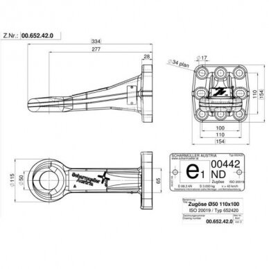 Ring Towing Eye DØ50mm rigid (Pickup Hitchring) Scharmueller fi50mm 110x100 00.652.42.0-A90 1