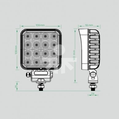 LED darbo žibintas 64W 5440lm plataus spindulio 3