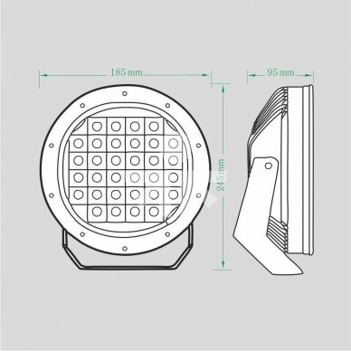 LED darbo žibintas 68W/5W 6080lm Combo spindulys 4