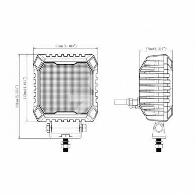 LED Darbo žibintas trumpų šviesų 40W 4400lm Osram LED 1