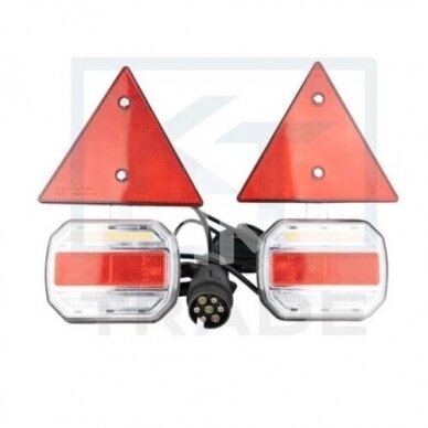 LED Rear lighting with triangle signs and magnets 7.5 m cable 12/24V TT.12019T