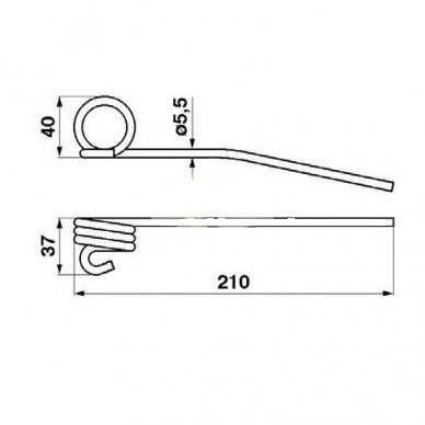 Reel spring tine 626987 Claas 1