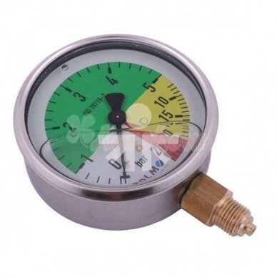 Glycerine pressure gauge bottom connection Polmo 0-25bar D80 G1/4 MGO80KG14D25P 1