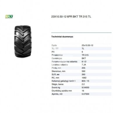 Padanga 23X10.50-12 6PR BKT TR 315 TL 1