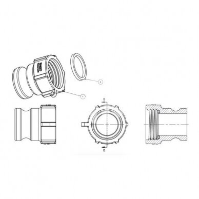 2″ Female Buttress x 2″ Camlock Adapter 2