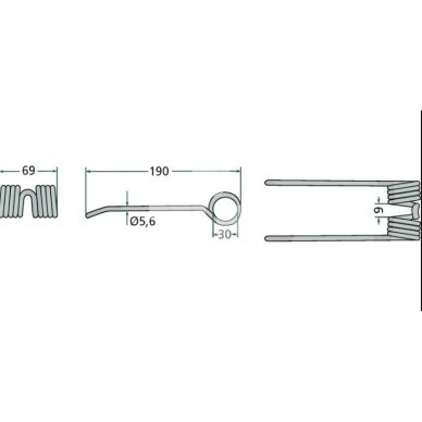 Finger tine 918239.0 for Claas Jaguar combine - 190mm 1