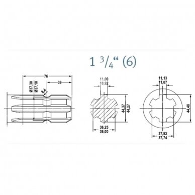 OUTER YOKE 06(A64) 1 3/4" Z6 0800604A64 2