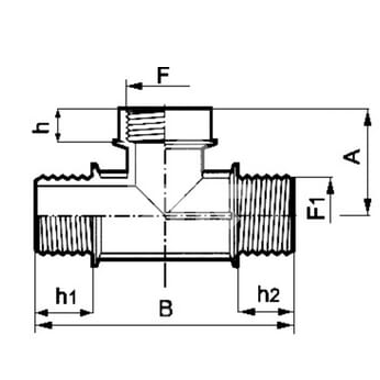 T-PIECE MALE / FEMALE / MALE THREAD 2 INCH 1322070 1