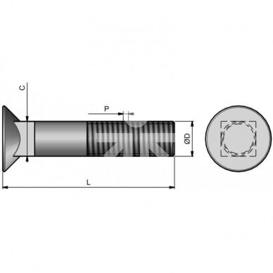 Болт плуга M12x85-12.9 DIN608 M08764 Farmet 1