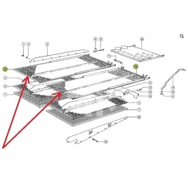 Viršutinis sietas kombainui CLAAS 600115.01 1