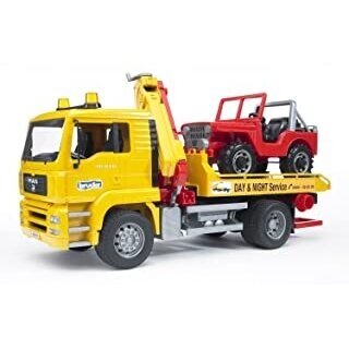 Игрушка Bruder MAN TGA  С КРАНОВОЙ ПЛАТФОРМОЙ & JEEP 02750