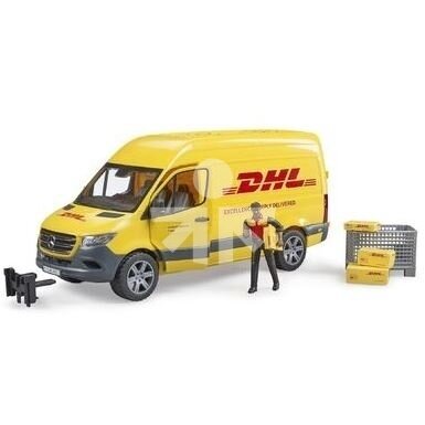 Žaislas Bruder MB Sprinter DHL kurjeris su figūrėle 02671