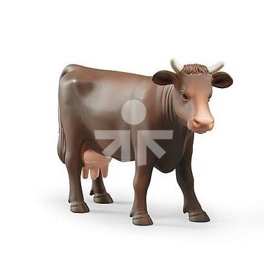 Toy Bruder Brown cow, assorted, with different head positions 02308