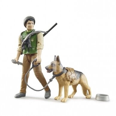 Toy Bruder figure forester, dog and accessories 62660