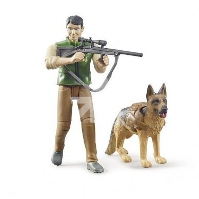 Toy Bruder figure forester, dog and accessories 62660 1