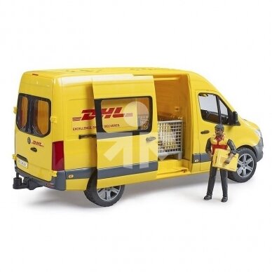 Žaislas Bruder MB Sprinter DHL kurjeris su figūrėle 02671 1