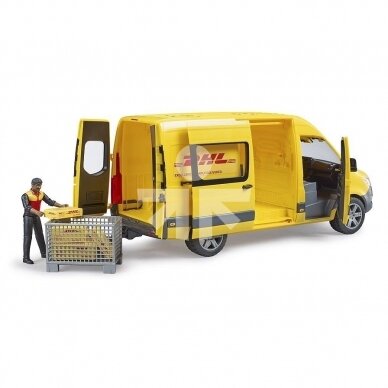 Žaislas Bruder MB Sprinter DHL kurjeris su figūrėle 02671 2