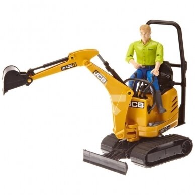 Toy Bruder micro digger JCB with worker 62002