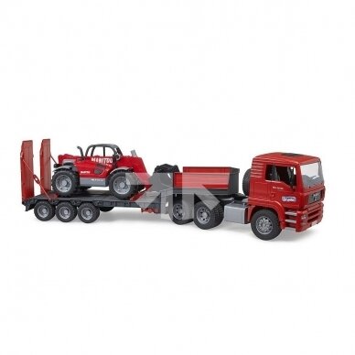 Toy Bruder MAN TGA low loader with Manitou telehandler 02774 1