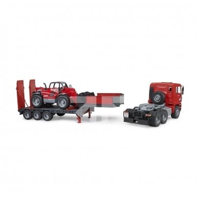 Toy Bruder MAN TGA low loader with Manitou telehandler 02774 2