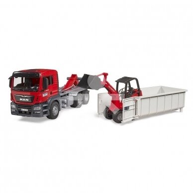 Bruder toy truck MAN TGS with container and loader 03767 1