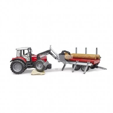 Игрушка Bruder Трактор Massey Ferguson + Лесной прицеп 02046 1