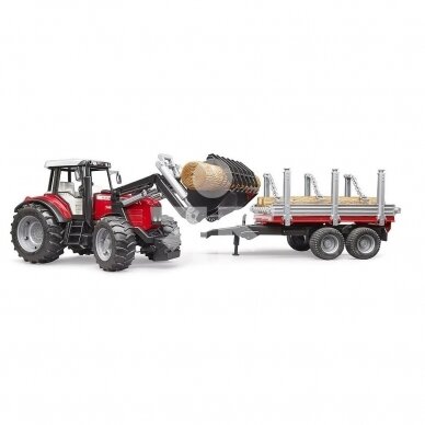 Игрушка Bruder Трактор Massey Ferguson + Лесной прицеп 02046 2