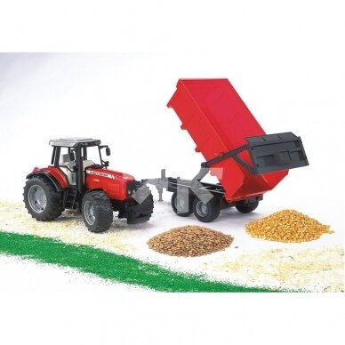 Toy Bruder Massey Ferguson 7480 With Tipping Trailer 02045 6