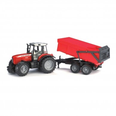 Игрушка Bruder Massey Ferguson 7480 с опрокидывающимся прицепом 02045