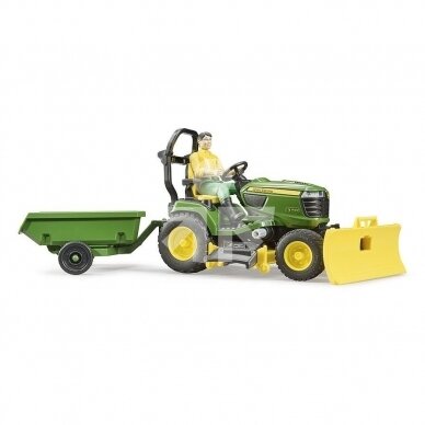 Toy Bruder mower with trailer and gardener 62104