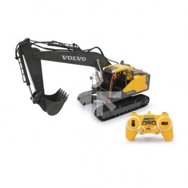 The toy Jamara excavator Volvo EC160E is controlled by the JA405055 remote control