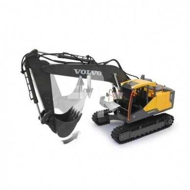 The toy Jamara excavator Volvo EC160E is controlled by the JA405055 remote control 1